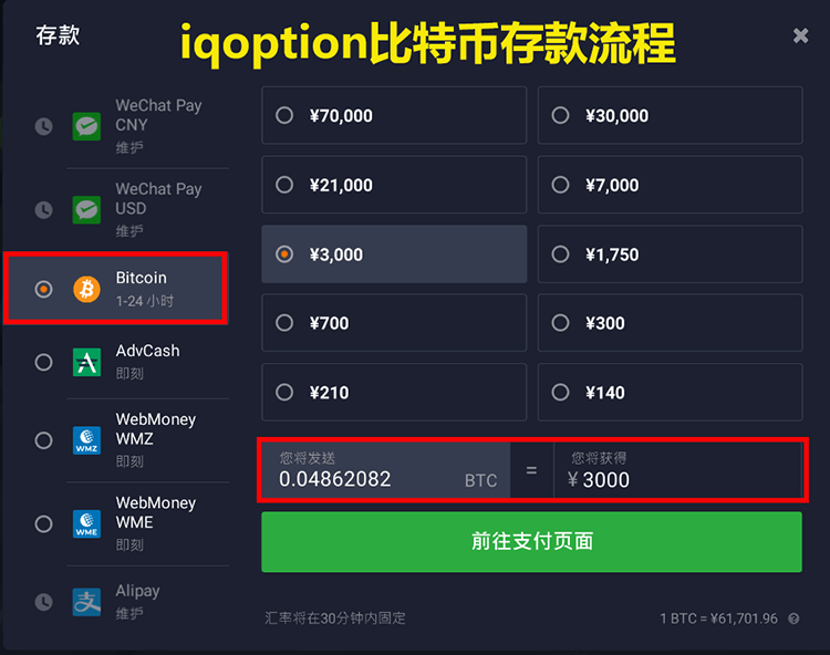 iqoption入金-iqoption比特币存款流程